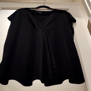 Lane Bryant Black knit blouse with beautiful v neck detail